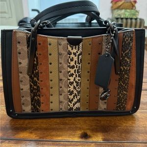 Coach Dreamer 21 Patchwork Snakeskin, Signature, Leather Detail
